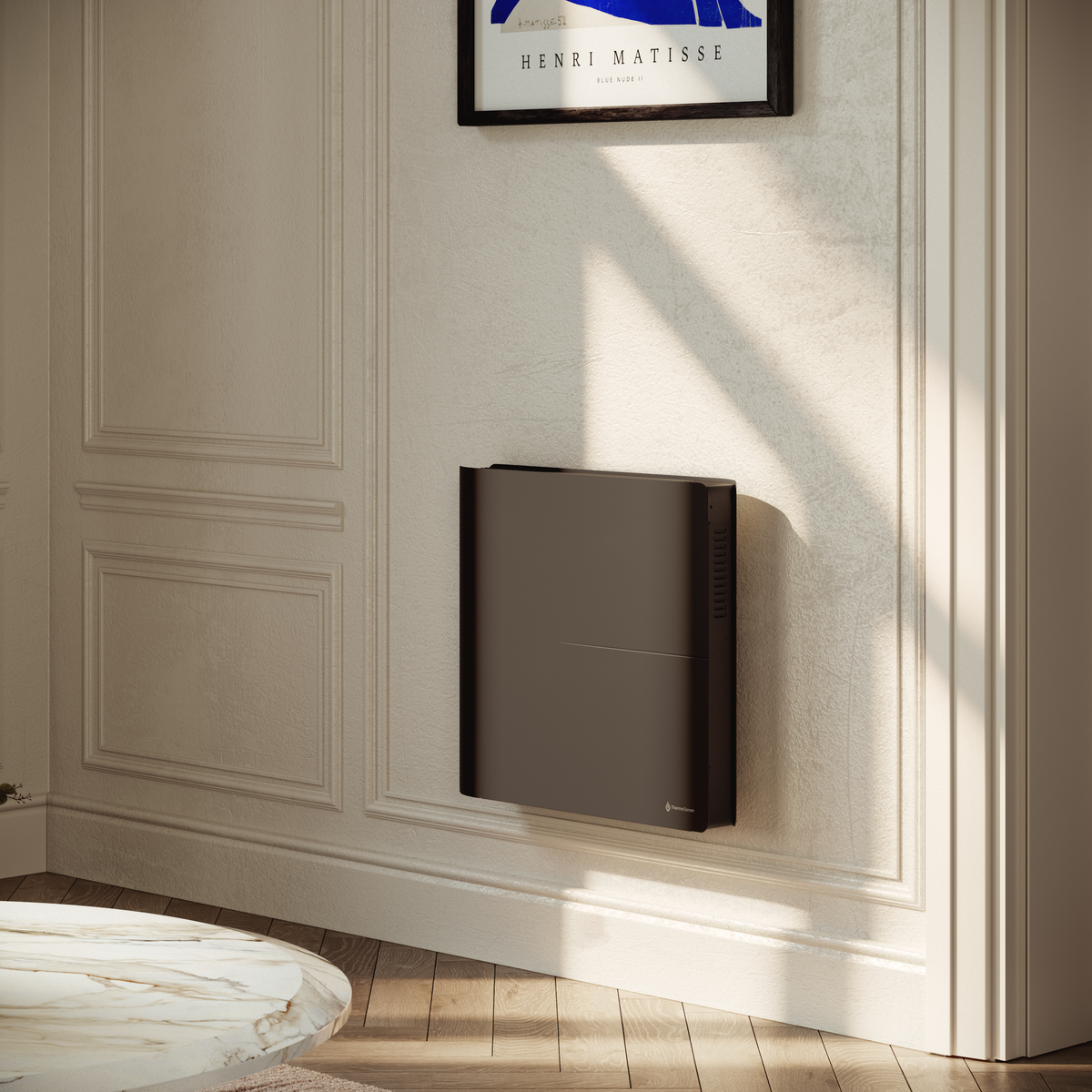 Radiateur électrique connecté 1000W double système de chauffe horizontal Noir Molia