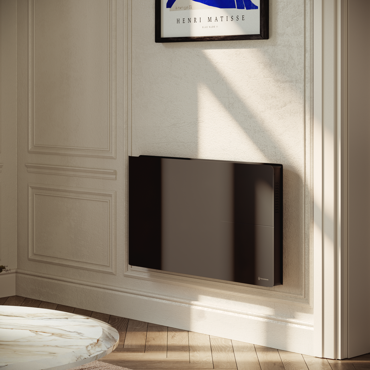 Radiateur électrique connecté 2000W double système de chauffe horizontal Noir Molia