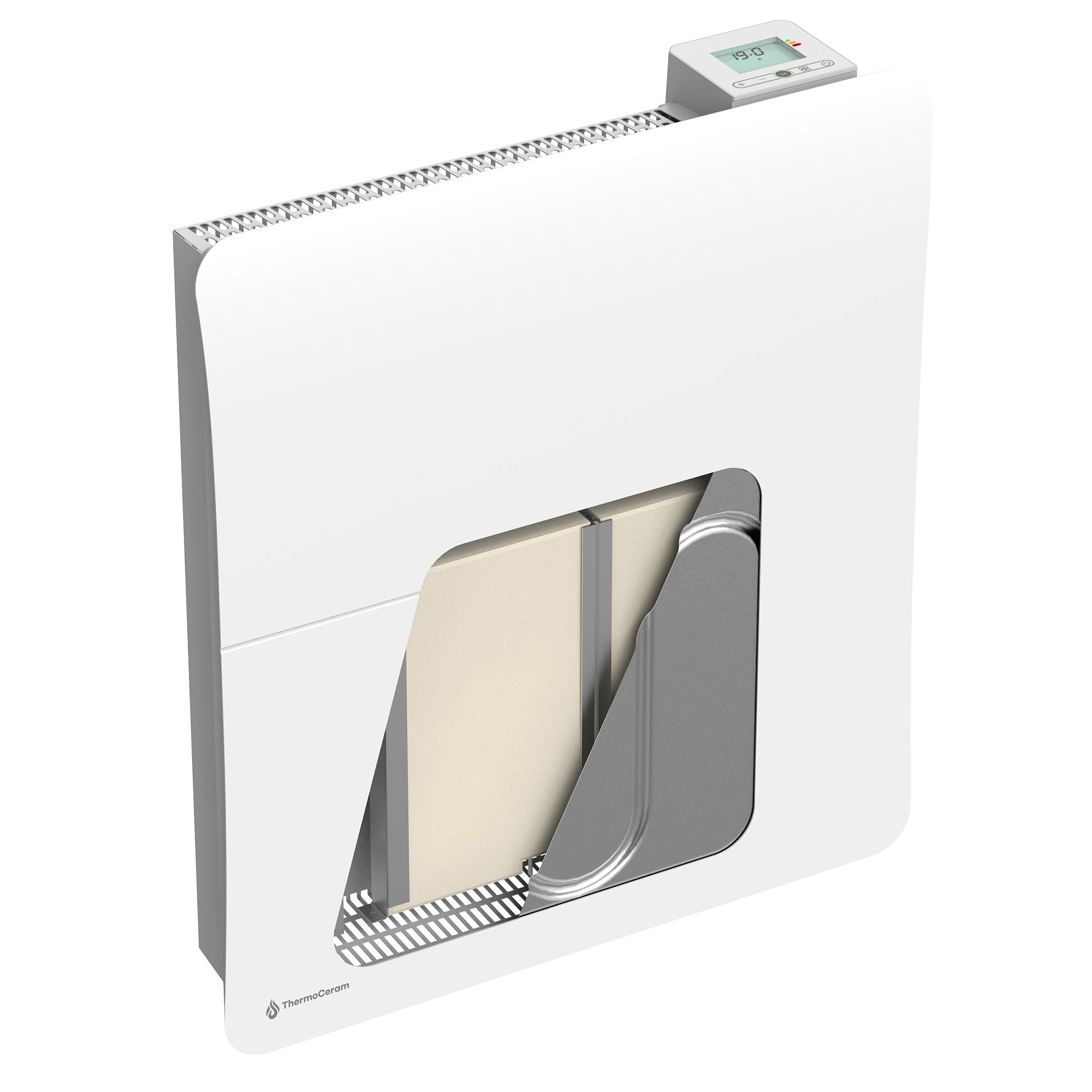 Radiateur électrique connecté 1000W double système de chauffe horizontal Blanc Cira