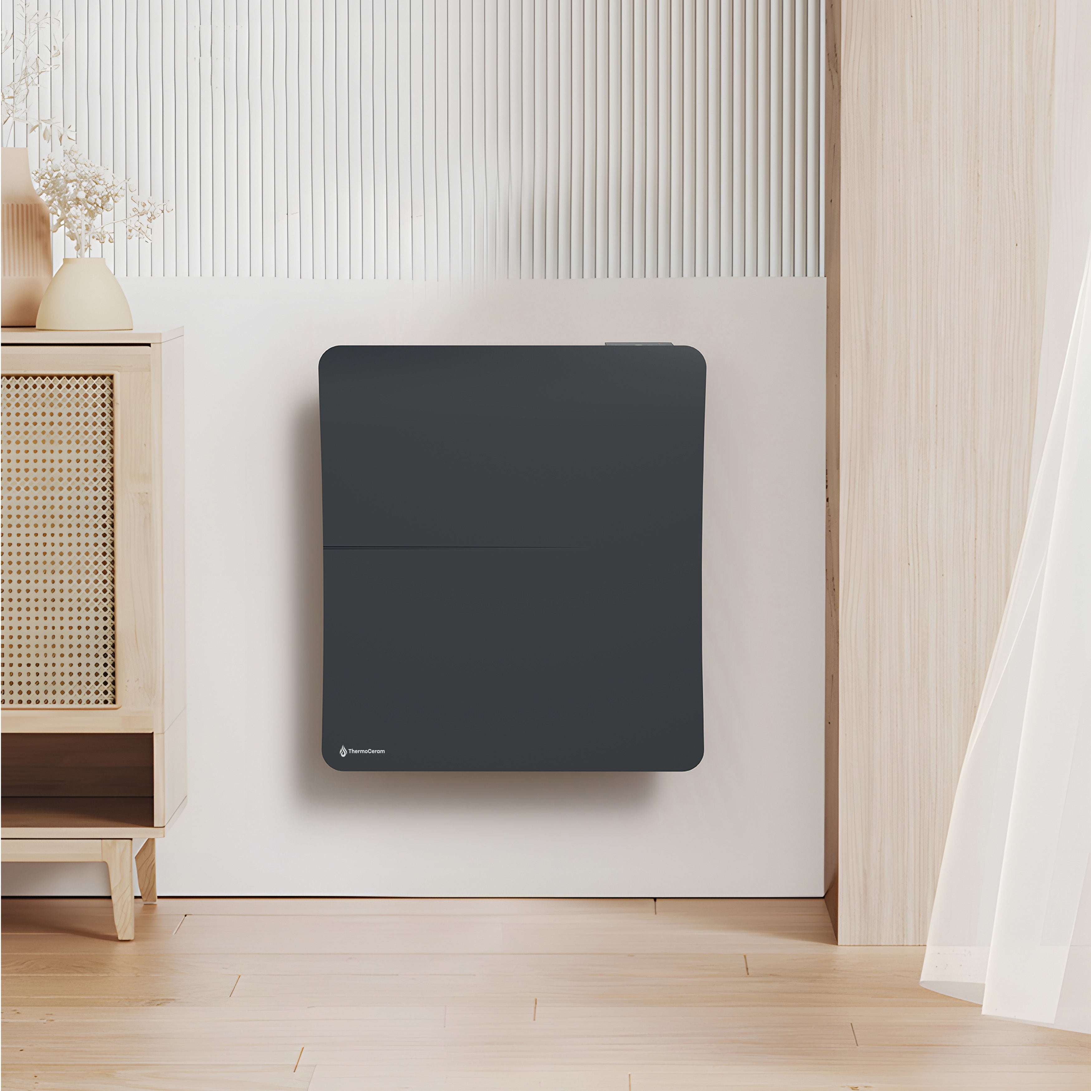 Radiateur céramique + fim Wifi 1000W horizontal Noir Cira