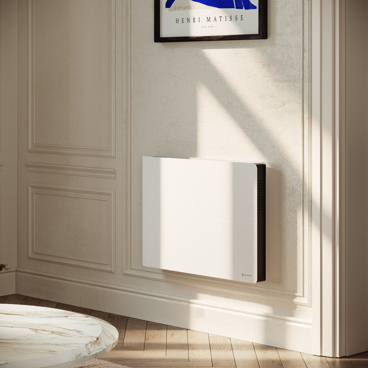 Radiateur électrique connecté 1500W double système de chauffe horizontal Blanc Molia