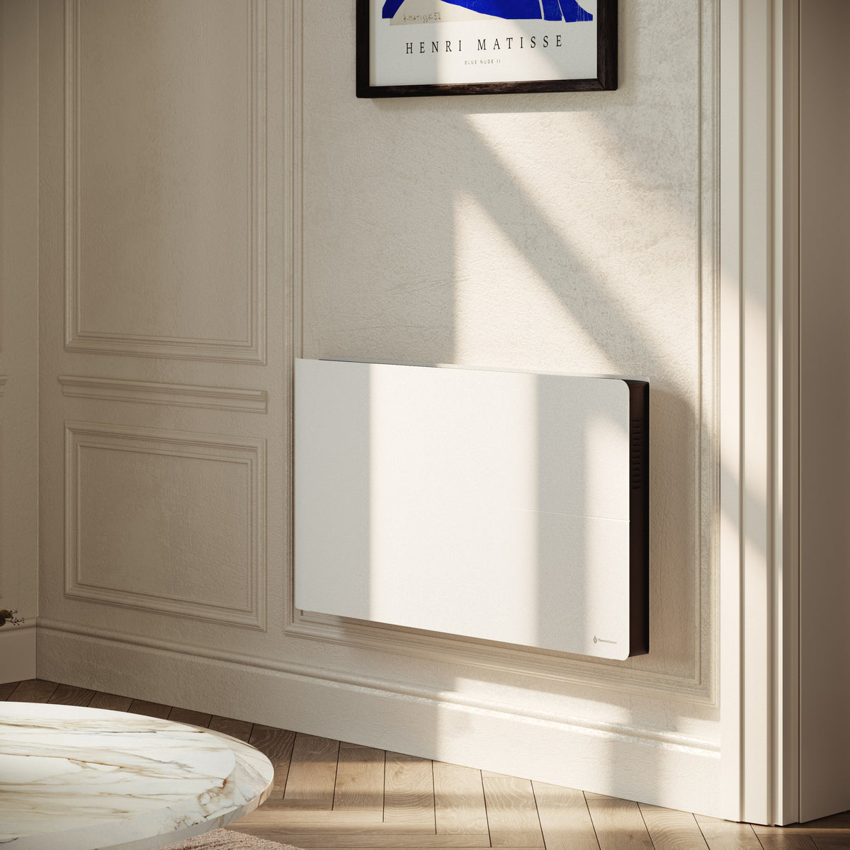 Radiateur électrique connecté 2000W double système de chauffe horizontal Blanc Molia