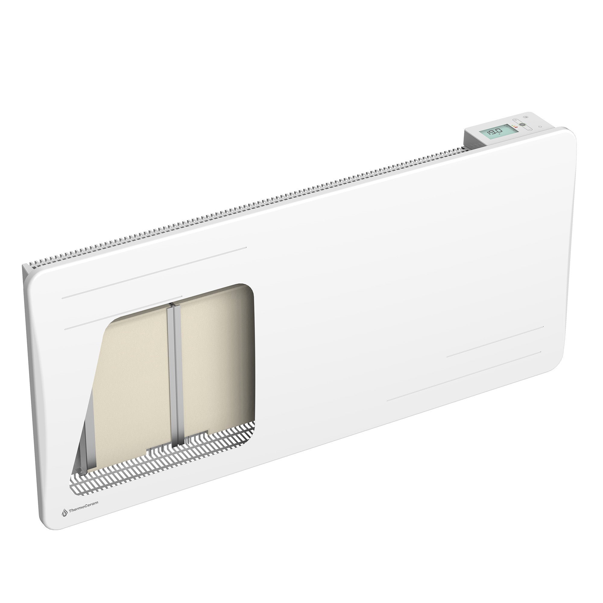 Radiateur électrique connecté 2000W à inertie sèche céramique horizontal Blanc Alice