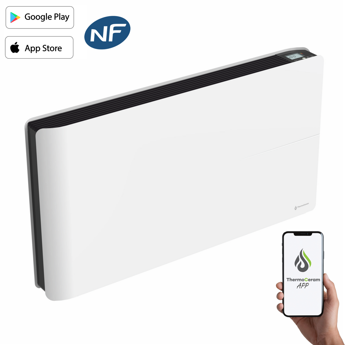 Radiateur électrique Wi-Fi à double système de chauffe 2000W Molia