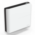 Radiateur Molia 1000W blanc vu de trois-quarts sur fond blanc, avec son écran digital