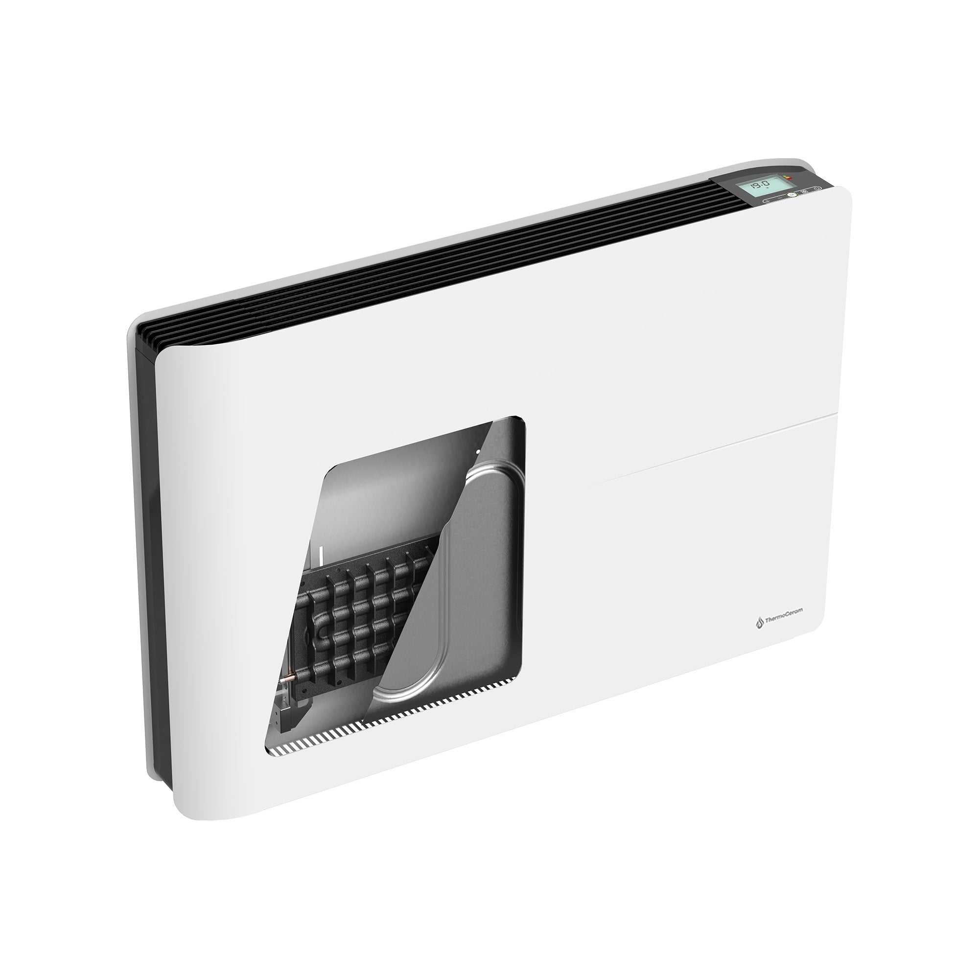 Radiateur électrique connecté 1500W double système de chauffe horizontal Blanc Molia