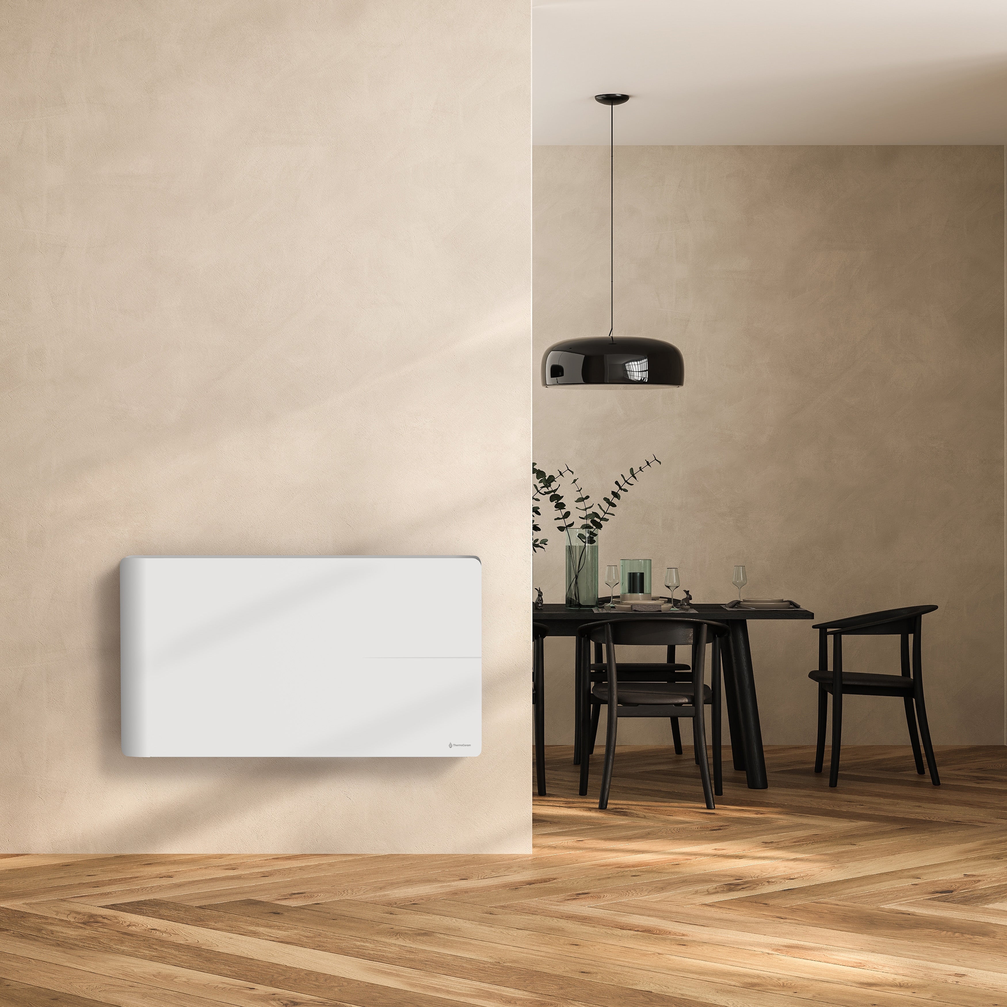 Radiateur fonte + film Wifi 2000W horizontal Blanc Molia