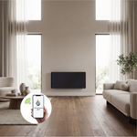 Radiateur électrique connecté 2000W double système de chauffe horizontal Noir Molia - Thermoceram FR