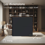 Radiateur électrique connecté 1000W double système de chauffe horizontal Noir Molia - Thermoceram FR